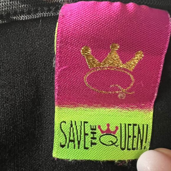 Save The Queen Midi Dress Long Sleeve Stretch Italy Boho Art Avant Grande - Picture 8 of 8